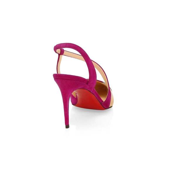 Christian Louboutin Platina 85 Pink Richelieu Cross Strap Sandal Heel Pump 40 - Picture 10 of 12